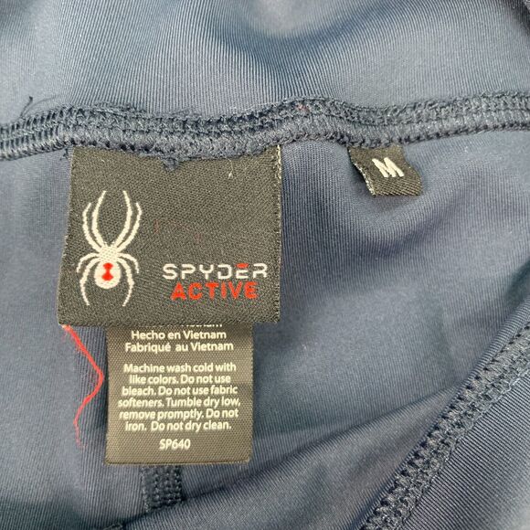 Spyder Active Leggings Womens M Medium Navy Cropped Pull On Stretch Pockets Yoga - Picture 4 of 11